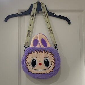 Lavender Plush Kids Bag with Character Design